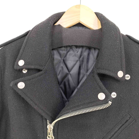ユナイテッドアローズグリーンレーベルリラクシング UNITED ARROWS green label relaxing メルトンウール ダブルライダースジャケット メンズ JPN:M