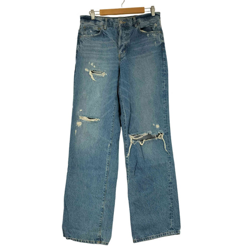 ザラ ZARA ワイドデニムパンツ ダメージ加工 メンズ US:28-29