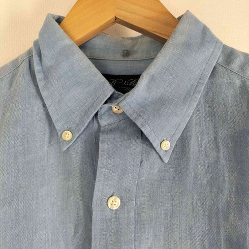 ブルックスブラザーズ BROOKS BROTHERS IRISH LINEN 半袖 リネンシャツ ボタンダウン メンズ import:M