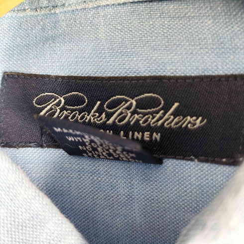 ブルックスブラザーズ BROOKS BROTHERS IRISH LINEN 半袖 リネンシャツ ボタンダウン メンズ import:M