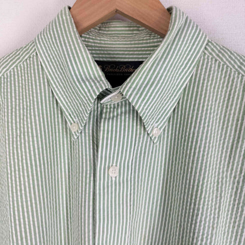 ブルックスブラザーズ BROOKS BROTHERS ストライプ柄 半袖 シアサッカーシャツ メンズ import:M