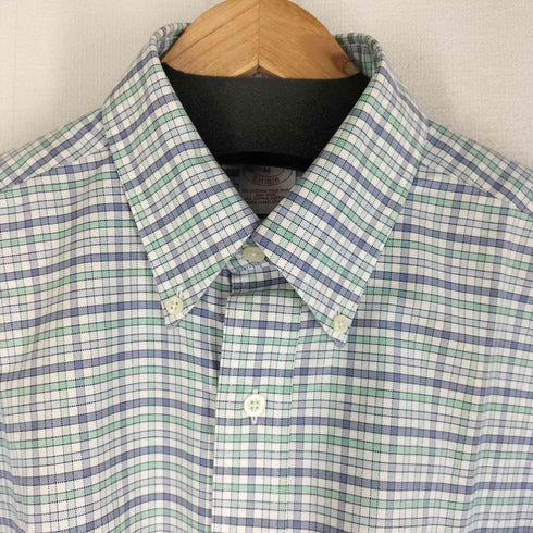 ブルックスブラザーズ BROOKS BROTHERS THE ORIGINAL POLO SHIRT スーピマコットン ゴールデンフリース チェック柄 長袖 ボタンダウンシャツ メンズ import:M