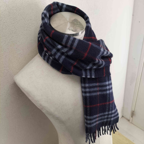 バーバリーズ BURBERRYS MADE IN ENGLAND チェックフリンジマフラー メンズ