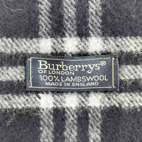 バーバリーズ BURBERRYS MADE IN ENGLAND チェックフリンジマフラー メンズ