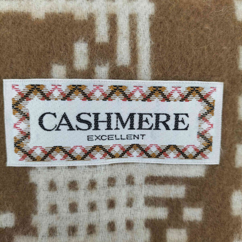 CASHMERE EXCELLENT 総柄フリンジマフラー メンズ