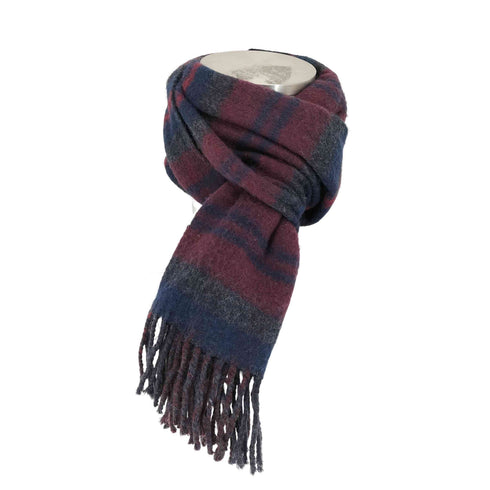 CASHMERE ボーダーフリンジマフラー メンズ