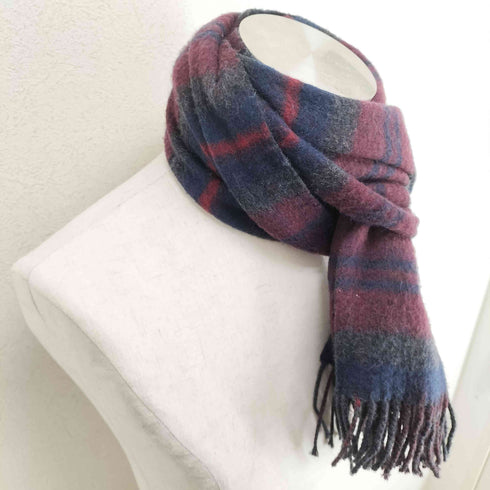 CASHMERE ボーダーフリンジマフラー メンズ