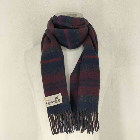 CASHMERE ボーダーフリンジマフラー メンズ