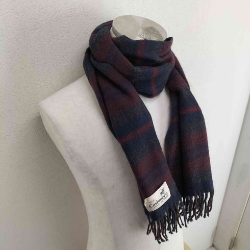 CASHMERE ボーダーフリンジマフラー メンズ
