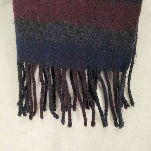 CASHMERE ボーダーフリンジマフラー メンズ