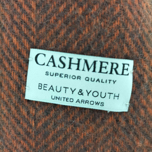 ビューティーアンドユースユナイテッドアローズ BEAUTY & YOUTH UNITED ARROWS ヘリンボーン リバースブル カシミヤ マフラー レディース