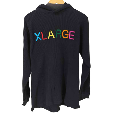 エクストララージ XLARGE フロント刺繍 ワッフルプルオーバーパーカー メンズ import:L