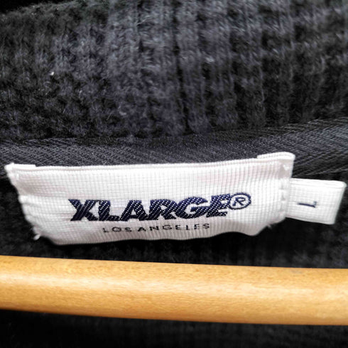 エクストララージ XLARGE フロント刺繍 ワッフルプルオーバーパーカー メンズ import:L