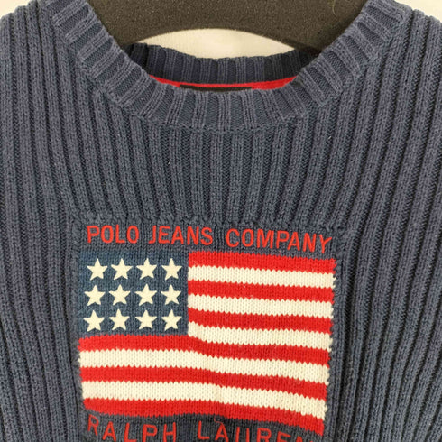 ポロジーンズカンパニーラルフローレン POLO JEANS COMPANY RALPH LAUREN 星条旗 コットンニット レディース import:L