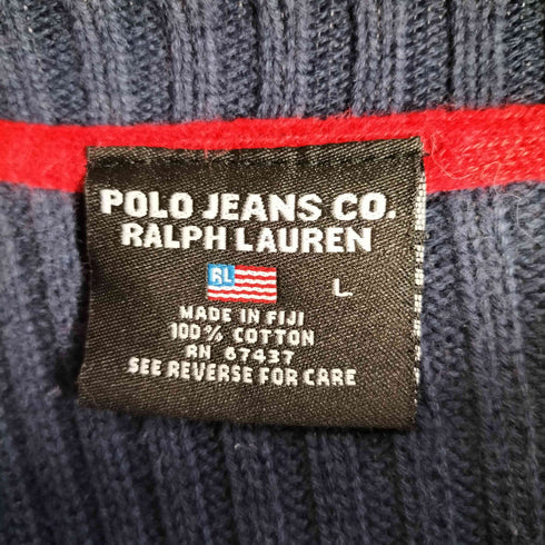 ポロジーンズカンパニーラルフローレン POLO JEANS COMPANY RALPH LAUREN 星条旗 コットンニット レディース import:L
