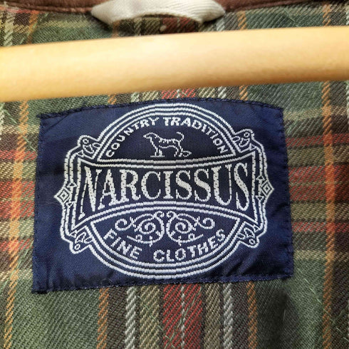 ナルシス NARCISSUS 90s 裏地チェック スウェード切替 ハンティングジャケット メンズ 152~160