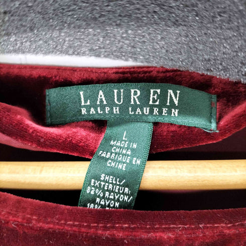 ローレンラルフローレン LAUREN RALPH LAUREN L/S ベロアトップス レディース import:L