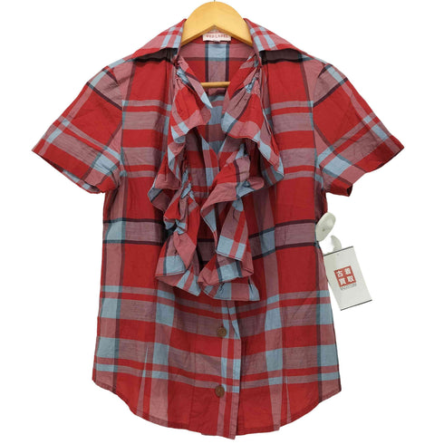 ヴィヴィアンウエストウッドレッドレーベル Vivienne Westwood RED LABEL チェック柄 フリルデザイン S/S シャツ レディース 3