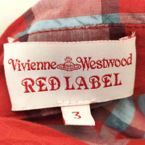 ヴィヴィアンウエストウッドレッドレーベル Vivienne Westwood RED LABEL チェック柄 フリルデザイン S/S シャツ レディース 3