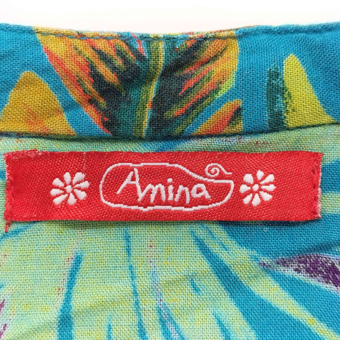 アミナ Amina ボタニカル柄 レーヨン ロング ワンピース レディース