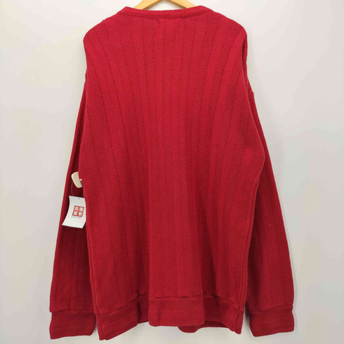 チャップスラルフローレン CHAPS RALPH LAUREN 90S USA製 刺繍 ヘリンボーン コットン ニット メンズ JPN:XL