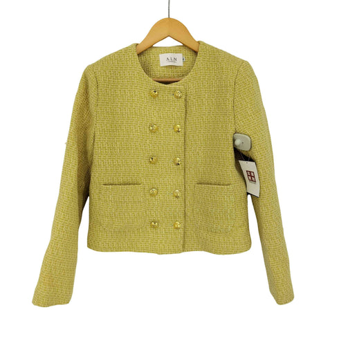 A.L.N fashion studio 金ボタン ツイードジャケット レディース import:M