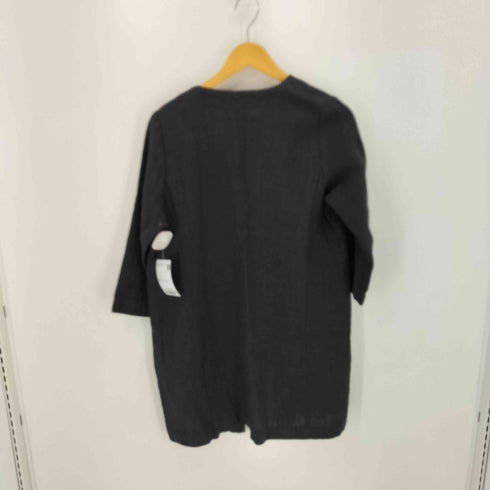 フォグリネンワーク fog linen work リネン混 ボタンレス ノーカラーコート レディース FREE