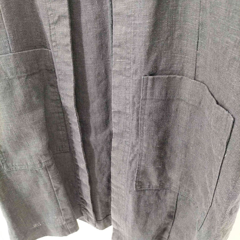 フォグリネンワーク fog linen work リネン混 ボタンレス ノーカラーコート レディース FREE