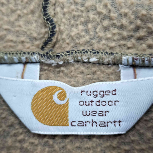カーハート Carhartt 三角タグ TALONジップ ロゴ刺繍ベロアプルオーバーパーカー メンズ