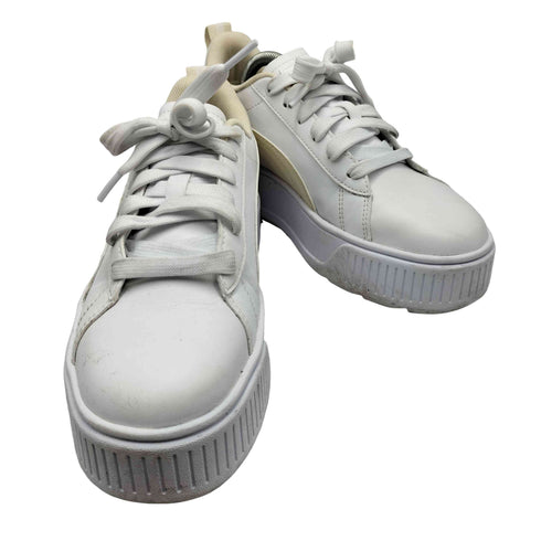プーマ PUMA Karmen Cork Puma White Sugared Almond カルメン コルク プーマホワイト シュガーアーモンド 厚底 ソール ローカット スニーカー レディース JPN:24