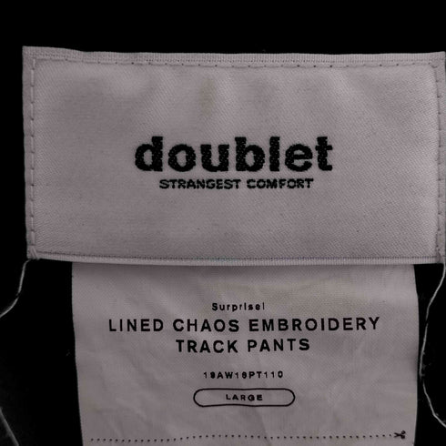 ダブレット doublet 19AW LINED CHAOS EMBROIDERY TRACK PANT メンズ JPN:L