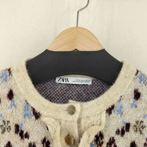 ザラ ZARA FLORAL JACQUARD KNIT CARDIGA レディース import:S