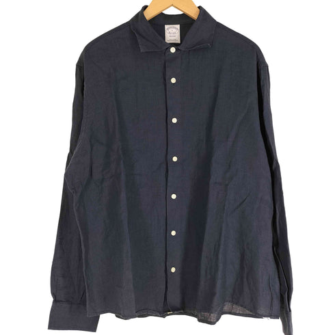 ブルックスブラザーズ BROOKS BROTHERS REGENT BAIRD McNUTT社製 アイリッシュリネン長袖シャツ メンズ import:L
