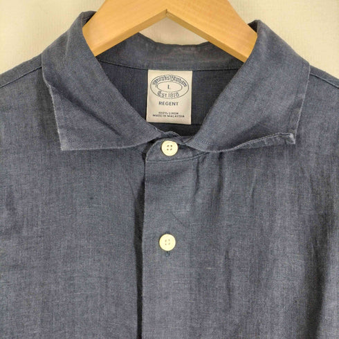 ブルックスブラザーズ BROOKS BROTHERS REGENT BAIRD McNUTT社製 アイリッシュリネン長袖シャツ メンズ import:L