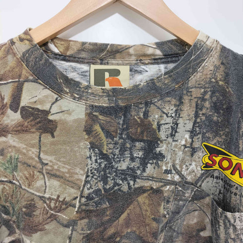 ラッセル Russell 00S OUTDOORS リアルツリーカモ クルーネック L/S プリントTシャツ メンズ import:XL