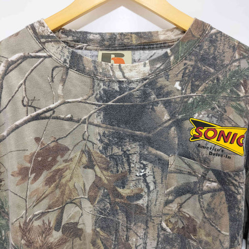 ラッセル Russell 00S OUTDOORS リアルツリーカモ クルーネック L/S プリントTシャツ メンズ import:XL