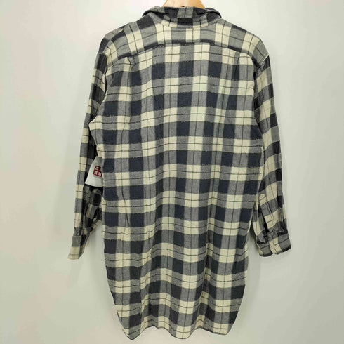 VINTAGE ハーフジップ L/S ロング チェックシャツ メンズ