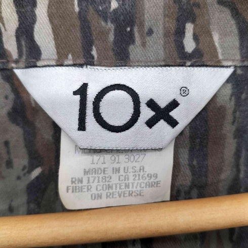テンエックス 10x USA製 メッシュ カモ柄 切替 ジップアップ ベスト メンズ US:38
