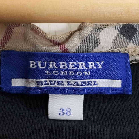 バーバリーブルーレーベル BURBERRY BLUE LABEL ロゴ刺繍 七分袖 ホルターネック Tシャツ レディース 38