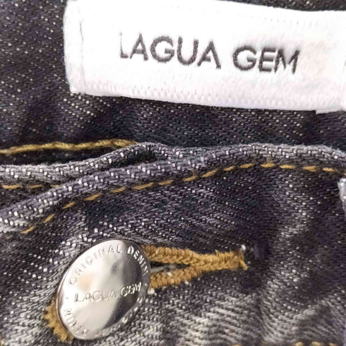 ラグアジェム LAGUA GEM INSIDE BLEACH DENIM インサイドブリーチ デニムフレアパンツ レディース 25