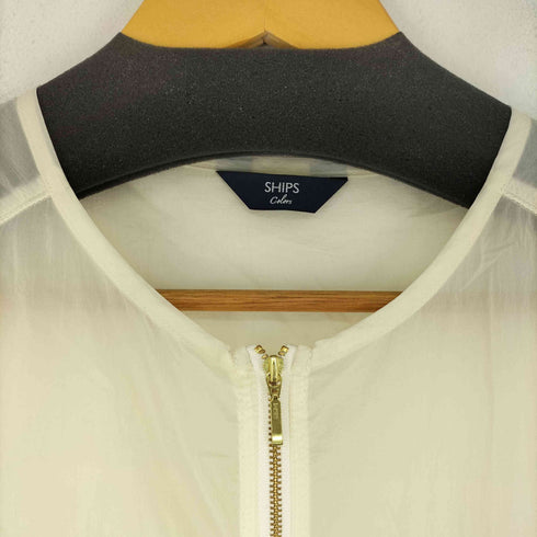 シップスカラーズ SHIPS Colors 24SS ライトライト タフタ シアー ジップ ブルゾン レディース JPN:1