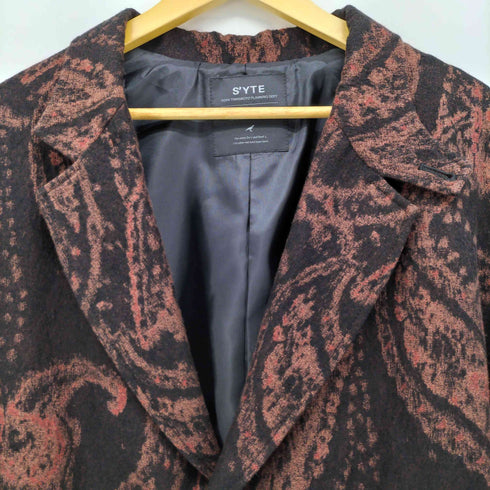 サイトバイヨウジヤマモト syte by Yohji Yamamoto PAISLEY PATTERN JACQUARD OVERSIZED JACKET WITH WAIST BELT メンズ JPN:3
