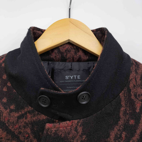 サイトバイヨウジヤマモト syte by Yohji Yamamoto PAISLEY PATTERN JACQUARD OVERSIZED JACKET WITH WAIST BELT メンズ JPN:3