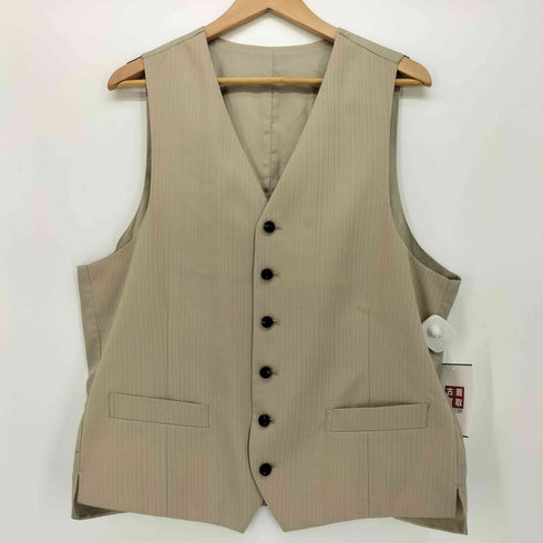 メンズティノラス MENS TENORAS ストライプ ウール 3B テーラード ジャケット ベルト付き 切替 ベスト ツータック スラックス パンツ 3ピース セットアップ メンズ LL