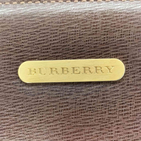 バーバリー BURBERRY ロゴプレート 裏地ノバチェック レザー ハンドバッグ メンズ