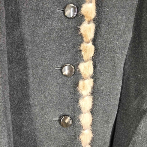 COAT OF BECHINA ファー装飾ウールロングコート トリミング―ミンク レディース import:M