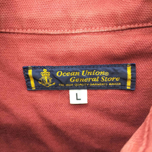 Ocean union General Store 染色加工 錨ボタン コットンピケ 比翼ボタン ヘチマカラー セーラー カバーオール ジャケット メンズ JPN:L
