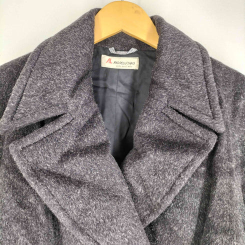ANDRELUCIANO 金ボタンウールチェスターコート 毛並 レディース