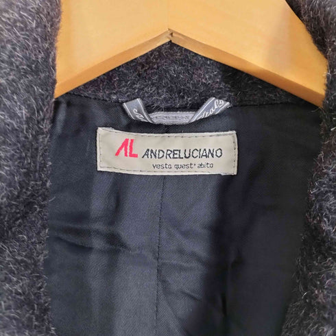 ANDRELUCIANO 金ボタンウールチェスターコート 毛並 レディース