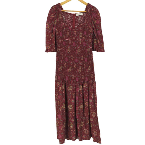 シーニューヨーク sea new york Magenta Famke Print Long Sleeve Heartneck Dress レディース